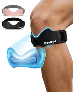 Dualeco 2PCS Patella Tendon Knee Strap with 3D Cushion, Upgraded V Shaped Knee Support for Men/Women, Anti-Slip Knee Brace for Running/Gym/Weight Lifting, Patellar Strap for Meniscus Tear/Arthritis