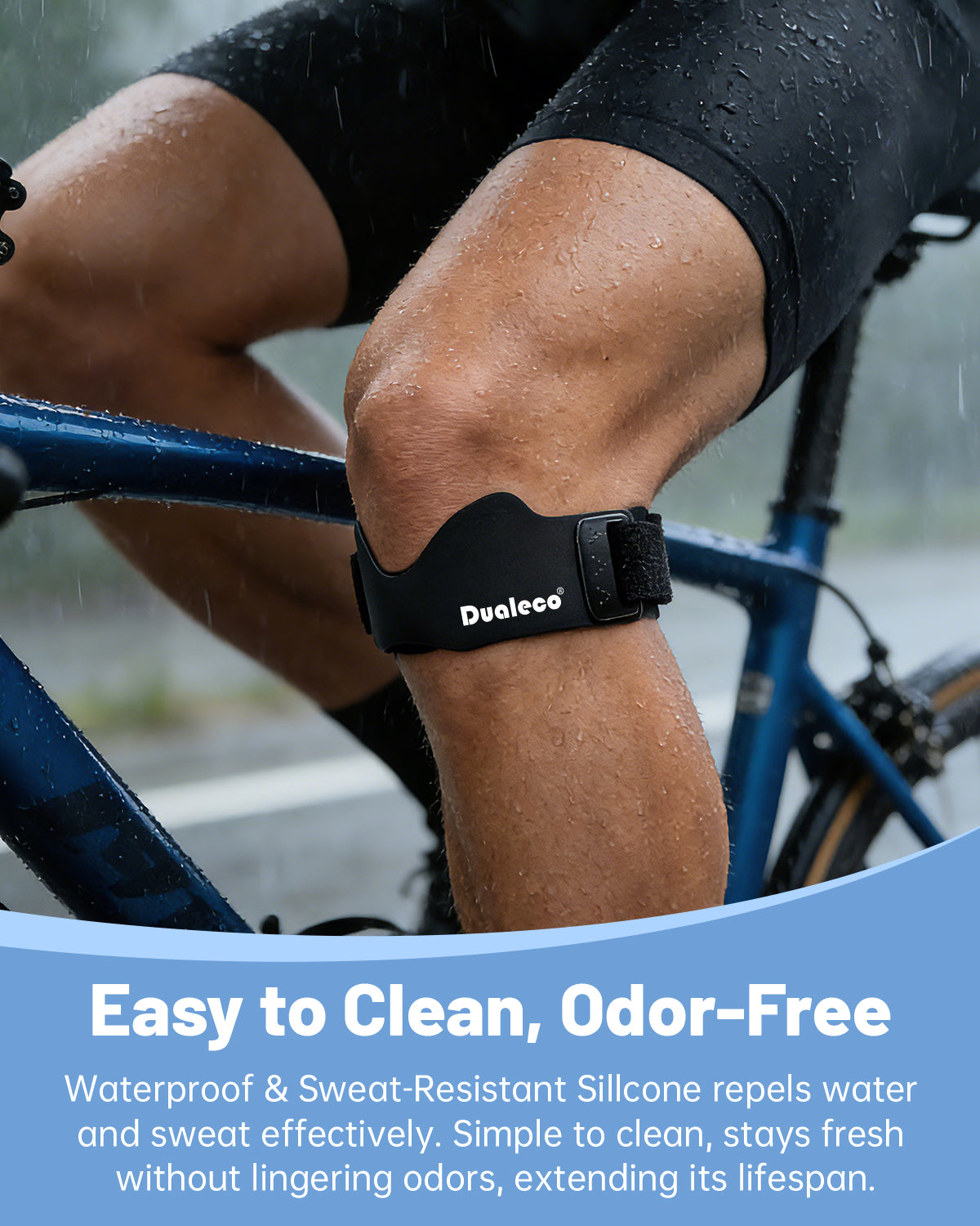 Dualeco 2PCS Patella Tendon Knee Strap with 3D Cushion, Upgraded V Shaped Knee Support for Men/Women, Anti-Slip Knee Brace for Running/Gym/Weight Lifting, Patellar Strap for Meniscus Tear/Arthritis