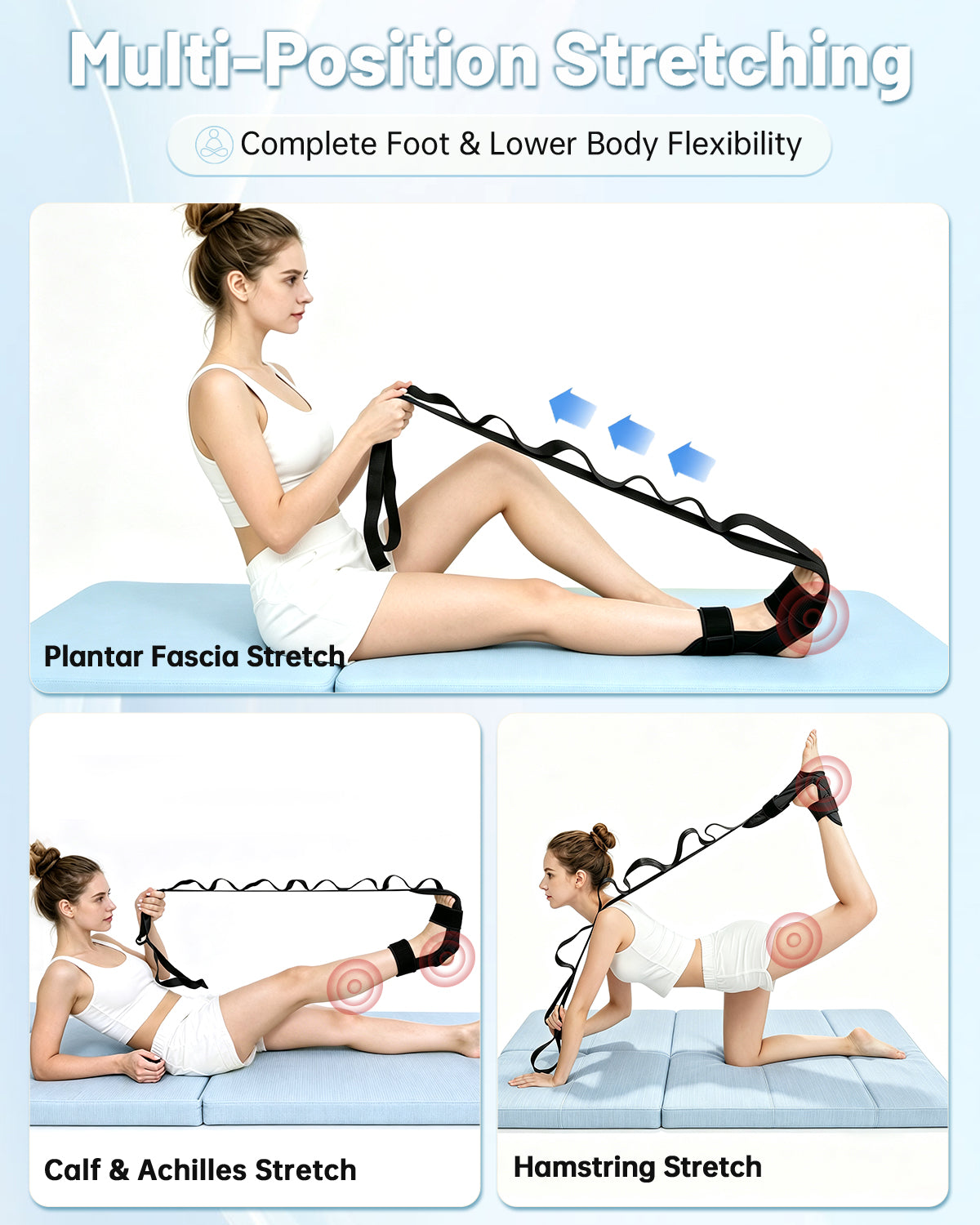 Plantar Fasciitis Foot Massager Kit with Massage Ball & Stretch Strap