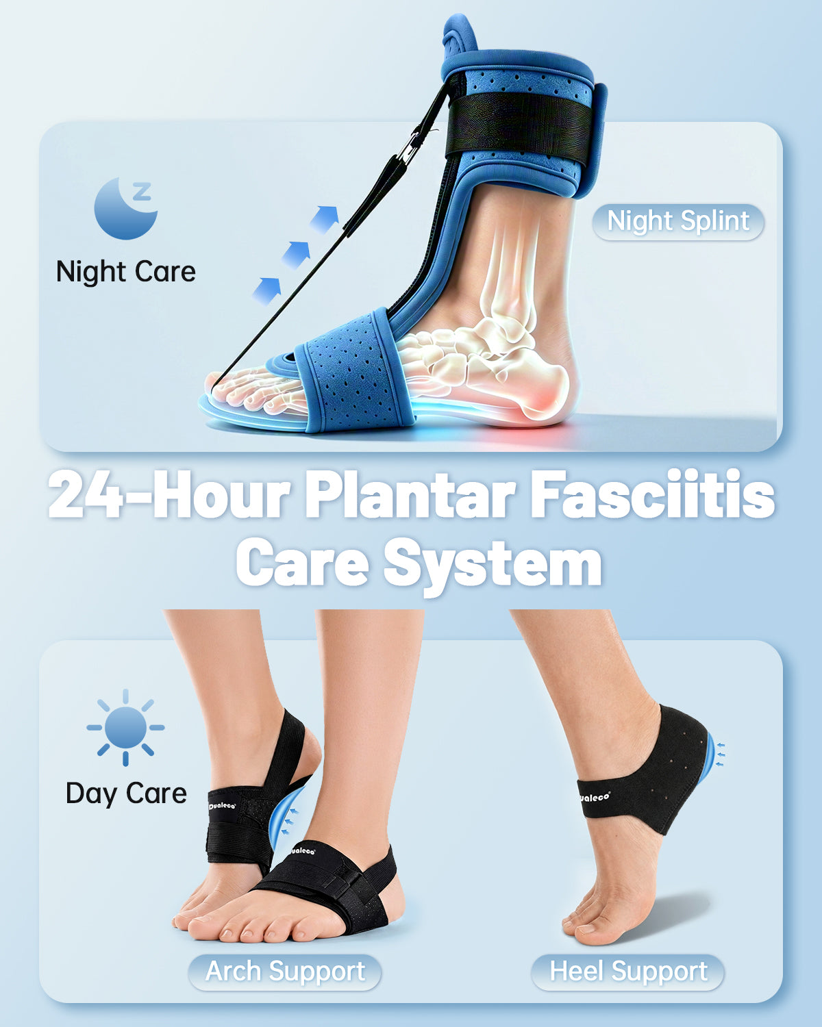 Plantar Fasciitis Night Splint, One Lightweight Foot Brace for Heel Pain