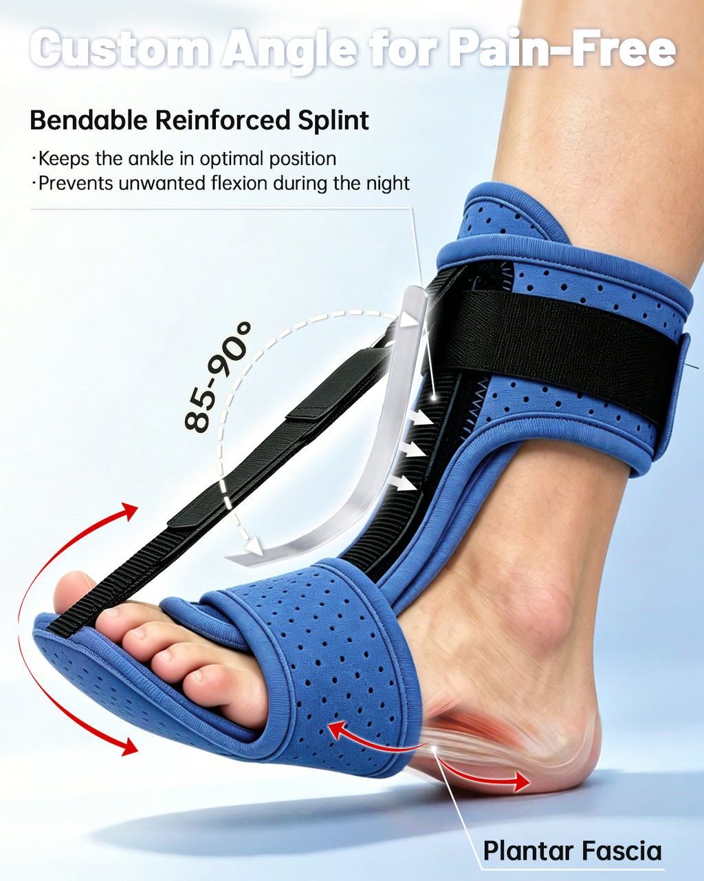 Plantar Fasciitis Night Splint, One Lightweight Foot Brace for Heel Pain