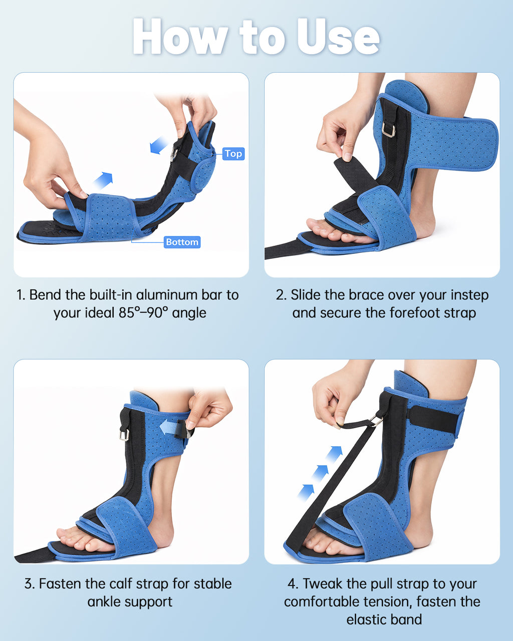 Plantar Fasciitis Night Splint, One Lightweight Foot Brace for Heel Pain