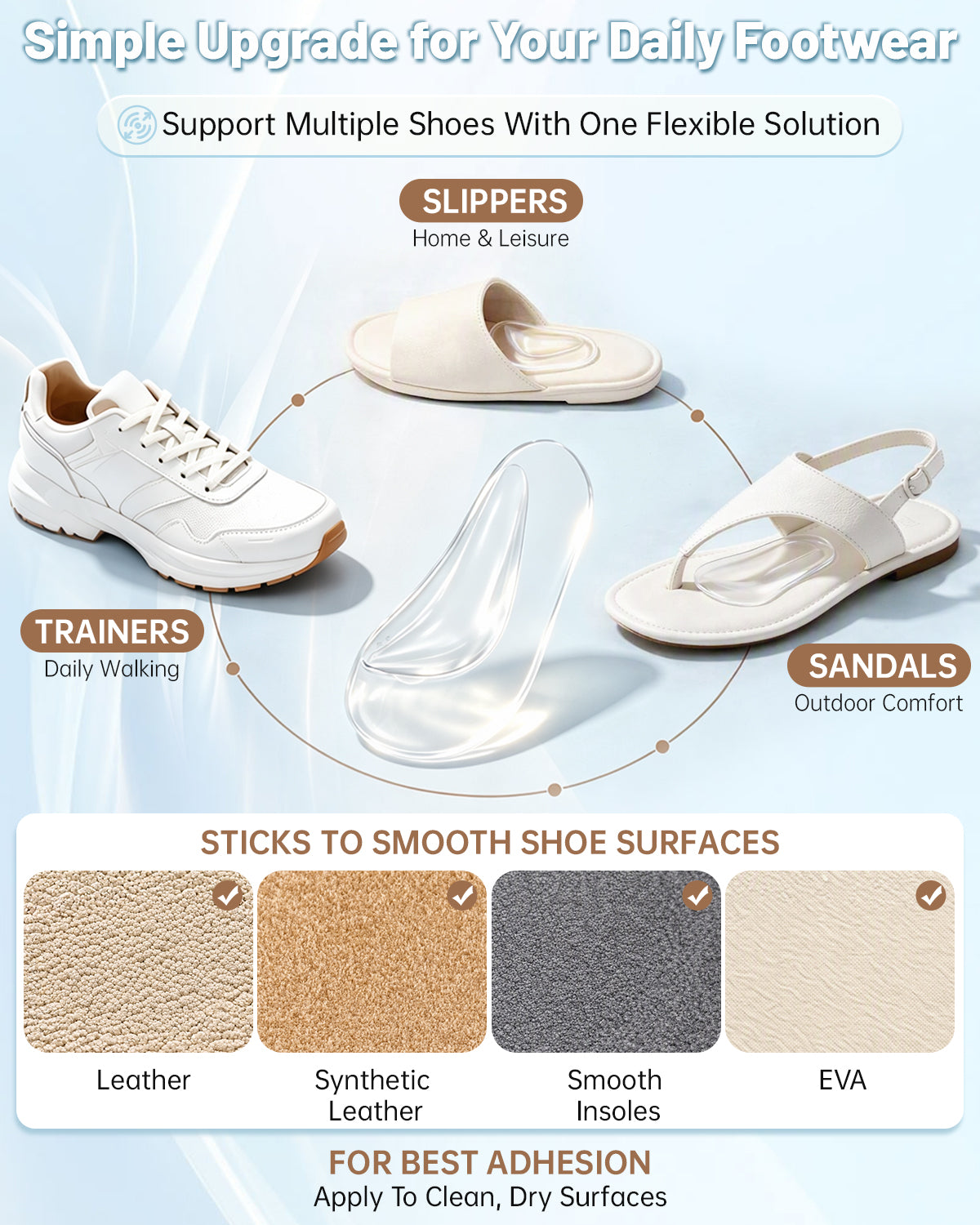 Dualeco Plantar Fasciitis Arch Support, 6 Pairs Gel Arch Supports