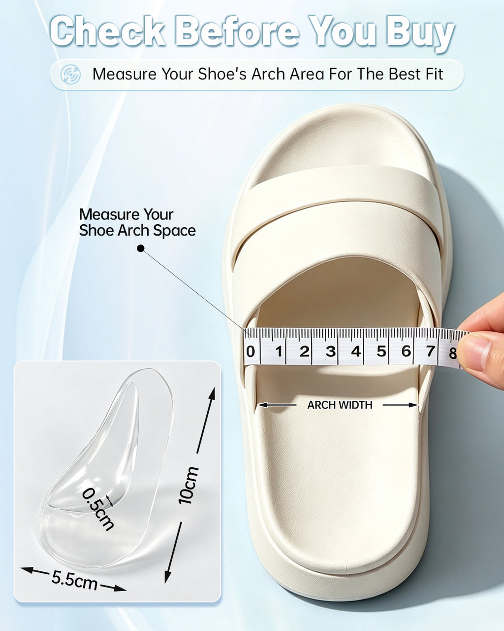 Dualeco Plantar Fasciitis Arch Support, 6 Pairs Gel Arch Supports